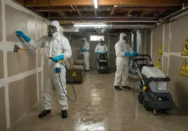 Basement Moisture Removal and Structural Drying process in Hemphill County, TX